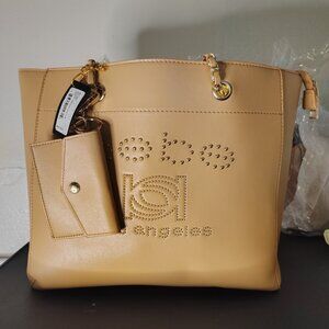 bebe brown tote New with tgs MSRP 109